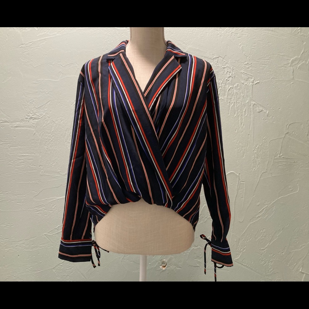 Forever 21
S- Blue Shirt with Stripes 
High low